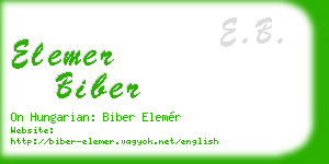 elemer biber business card
