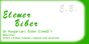 elemer biber business card